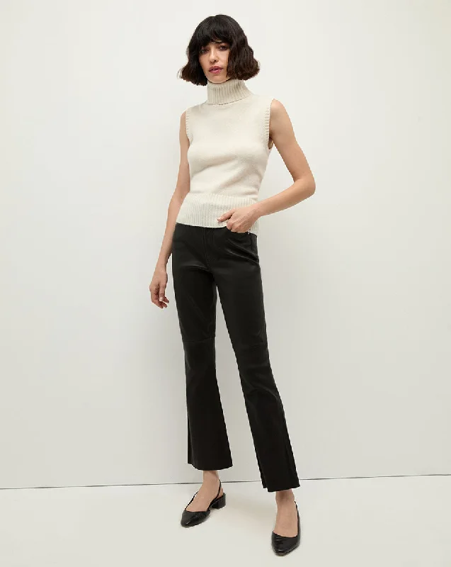 Carson Leather Kick-Flare Pant