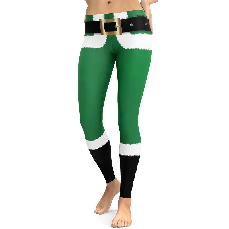 Santa's Simple Outfit Green Leggings