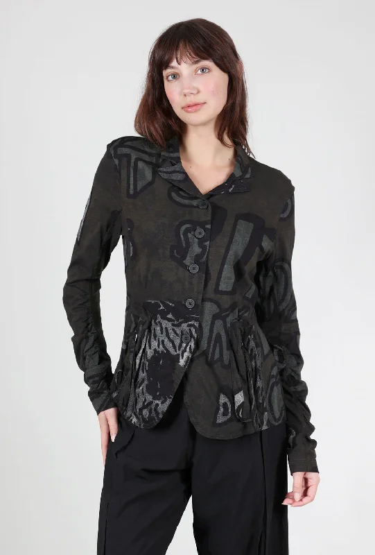 Zip Pocket Jersey Jacket, Jungle Print