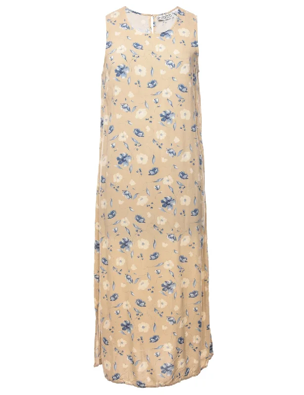 Floral Pattern Dress - L