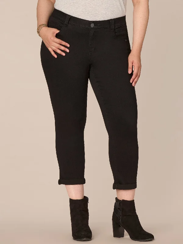 "Ab"solution® Plus Black Denim Ankle Skimmer Jeans