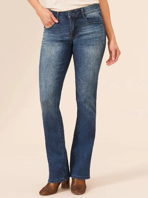 Blue Denim "Ab"solution® Itty Bitty Bootcut Jeans