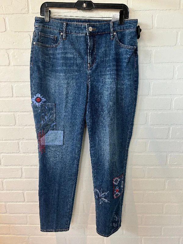 Jeans Straight By Chicos In Blue Denim, Size: 10