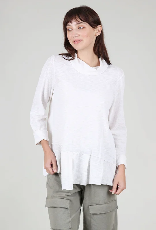 Slub Pleat Top, Cream