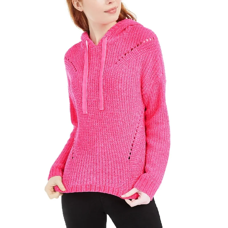 American Rag Juniors' Chenille Hoodie Bright Pink Size Medium