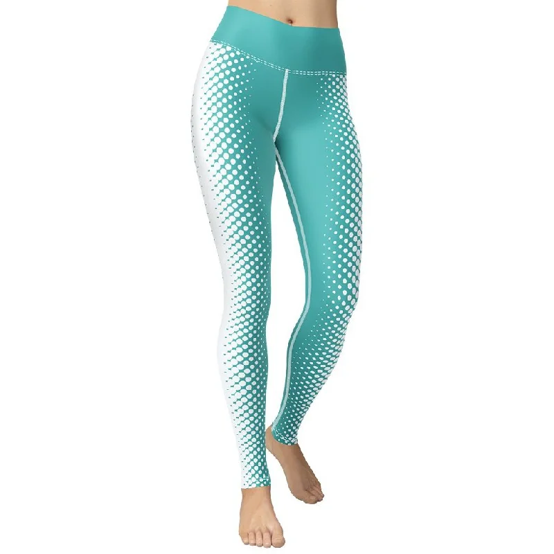 Turquoise Optical Illusion Yoga Leggings