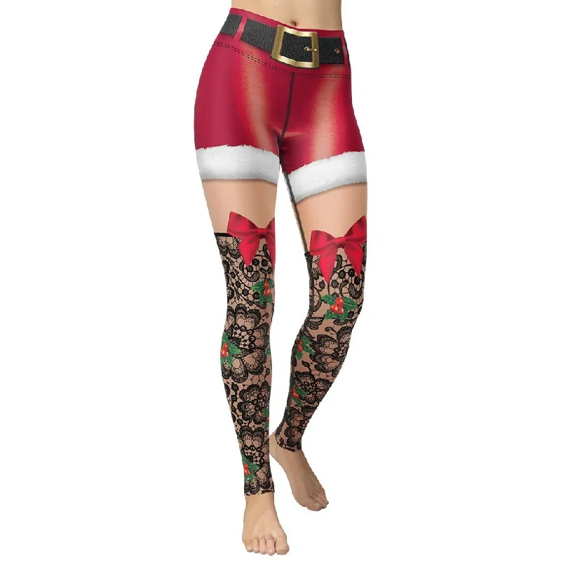 Lace Christmas Yoga Leggings