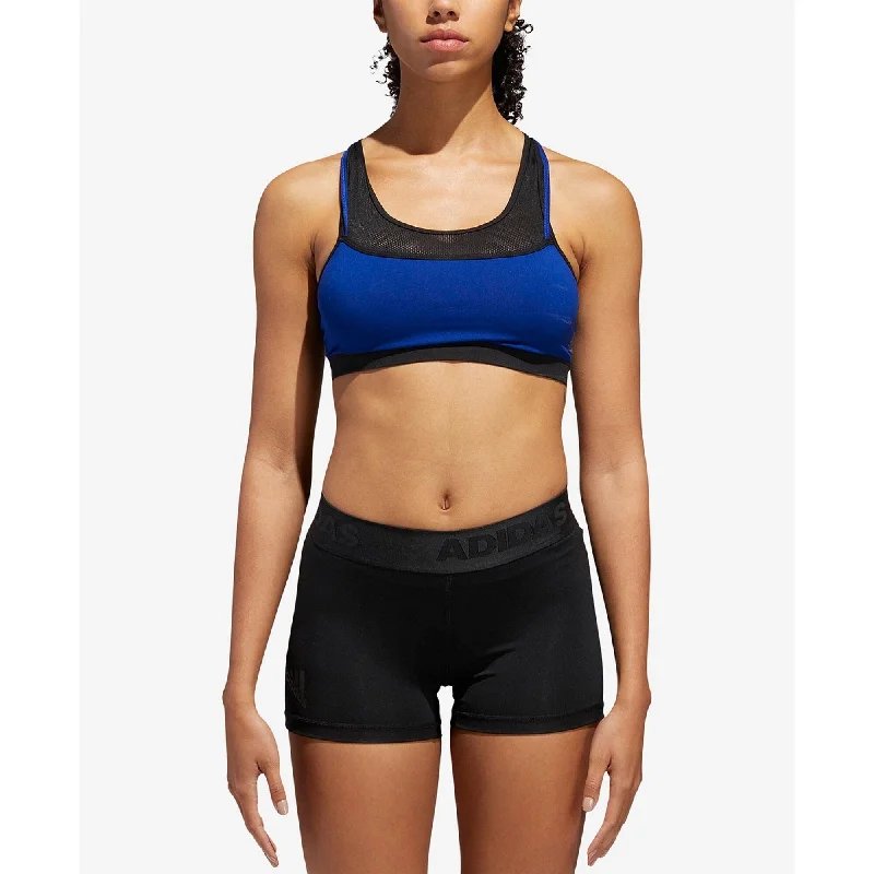 Adidas Women's ClimaLite Medium-Impact Racerback Sports Bra Blue Size Extra Large - XL