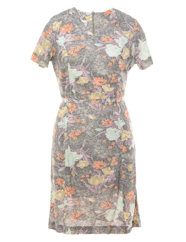 Floral Print Day Dress - M