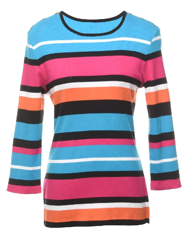 Striped Fine Knit Jumper - S