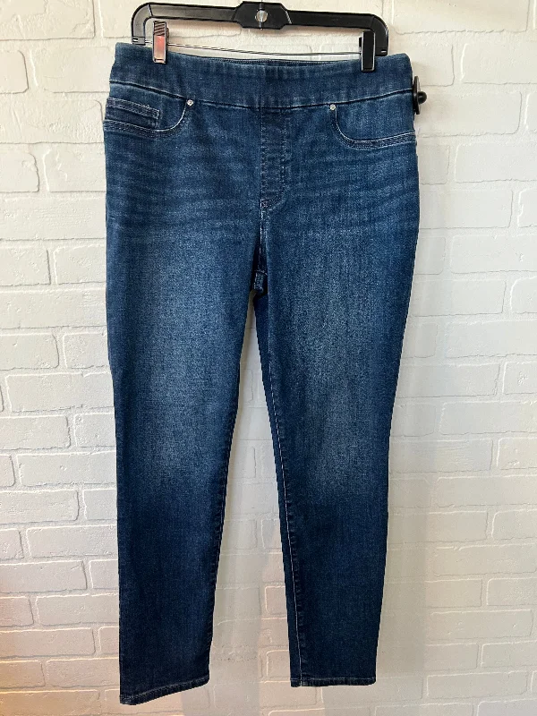 Jeans Straight By Chicos In Blue Denim, Size: 8