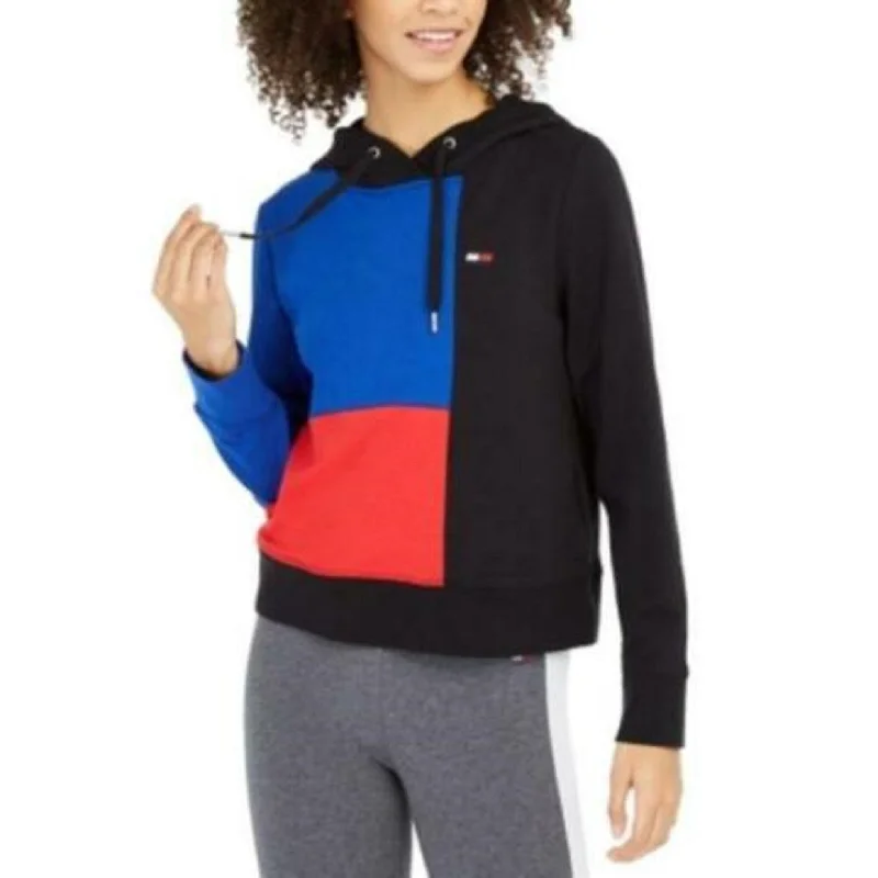 Tommy Hilfiger Women's Sport Colorblocked Hoodie Charcoal Size Medium