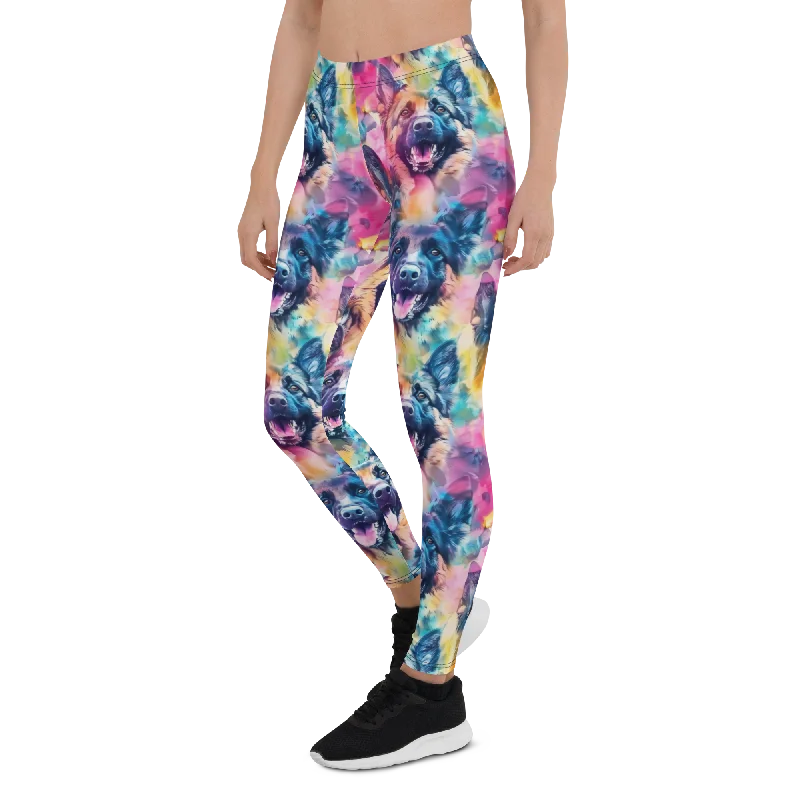 Watercolor German Shepherd Leggings