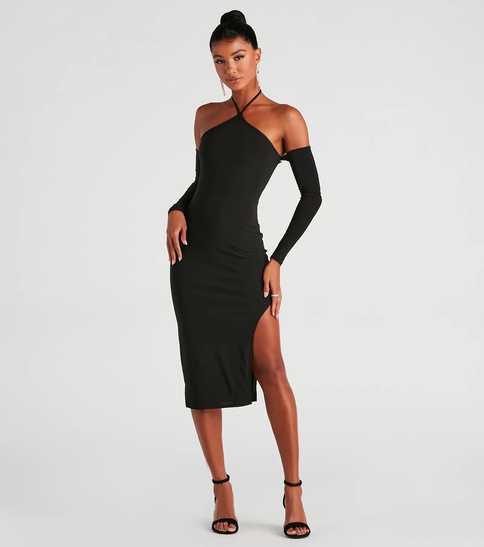 Alluring Trendsetter Halter Midi Dress