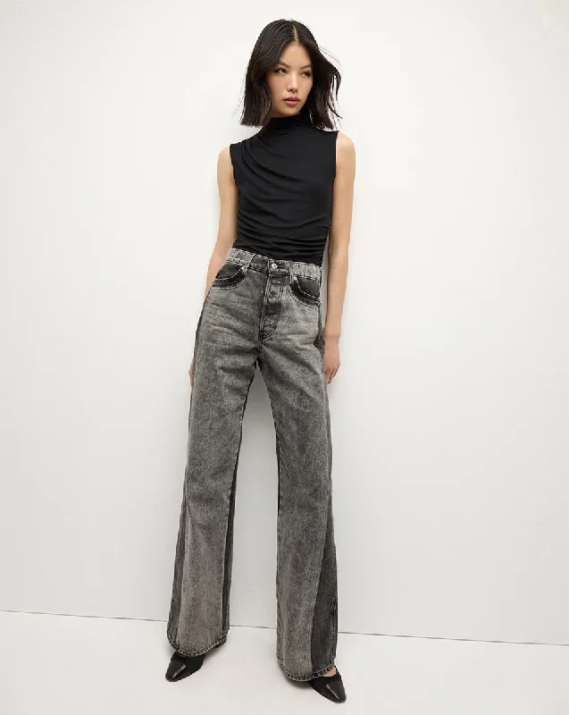 Taylor Two-Tone Wide-Leg Jean