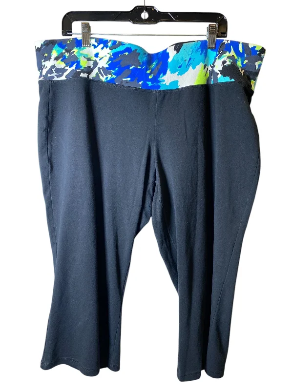 Athletic Leggings By Livi Active In Black & Blue, Size: 3x