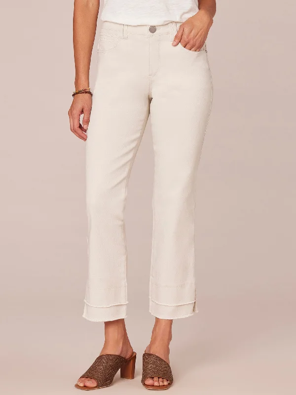 "Ab"solution Mid-Rise Kick Flare Petite Jeans with Fray Hem