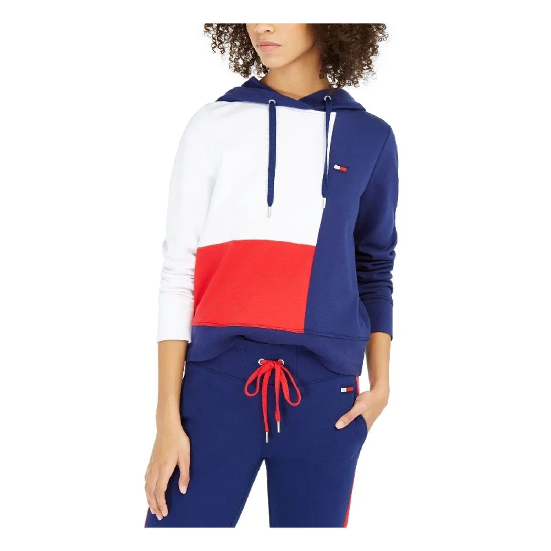 Tommy Hilfiger Women's Colorblocked Hoodie Navy Size Extra Small - X-Small