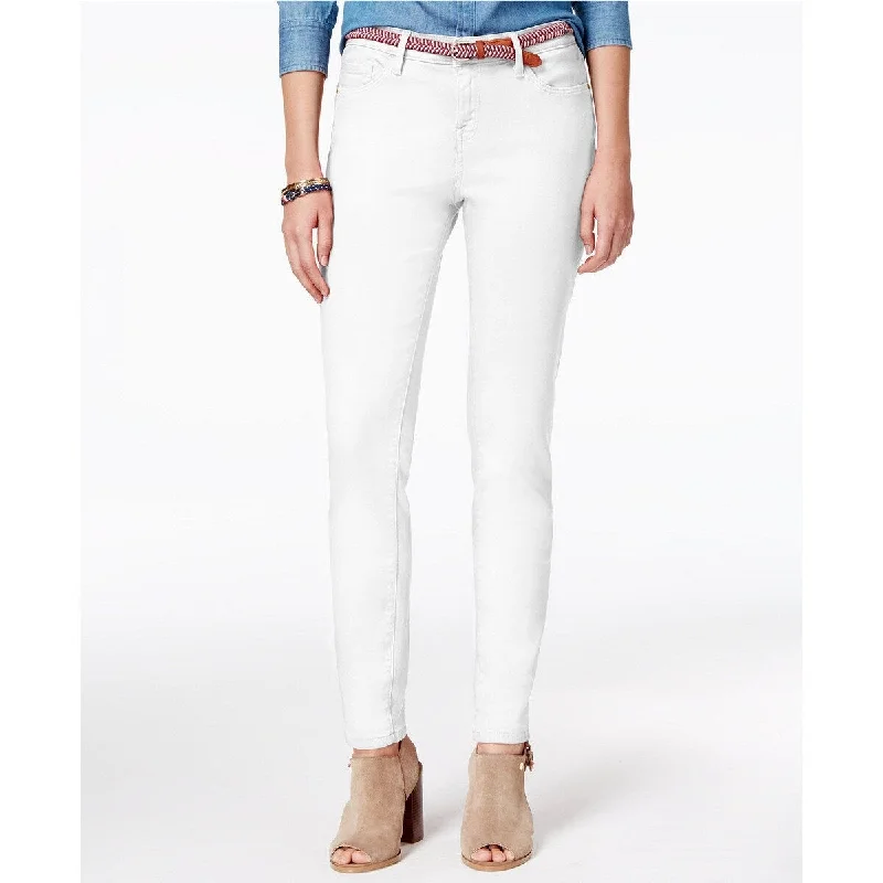 Tommy Hilfiger Skinny Jeans Womens Greenwich Mid Rise White Soft Stretch Denim 4