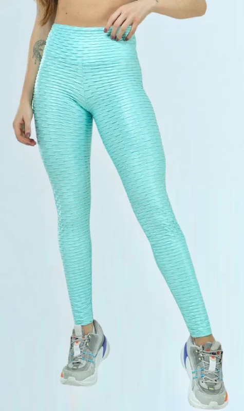 Legging Textured Brocada Aqua