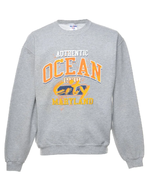 Authentic Ocean Printed Sweatshirt - M