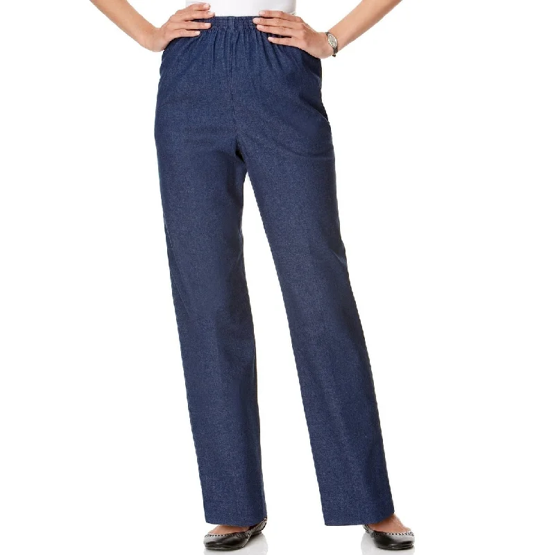 Alfred Dunner Women's Classics Denim Pull-On Straight-Leg Pants Size 16 - Blue