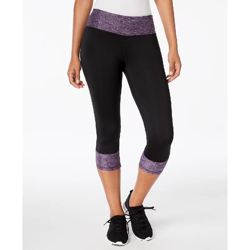 Ideology Women's Rapidry Colorblocked Capri Leggings Purple Medium - M (8 - 10)