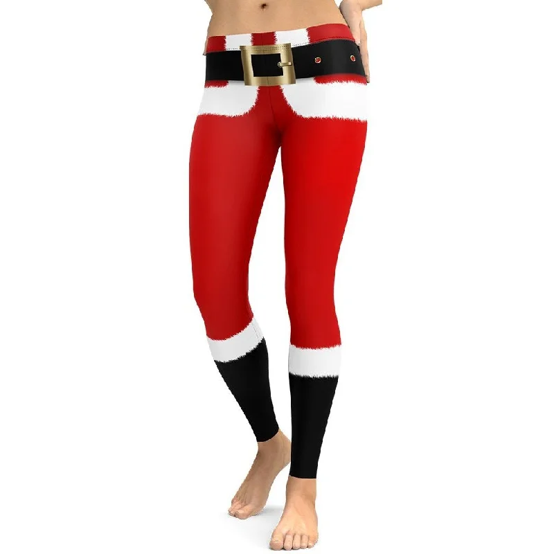 Santa's Simple Outfit Red Leggings