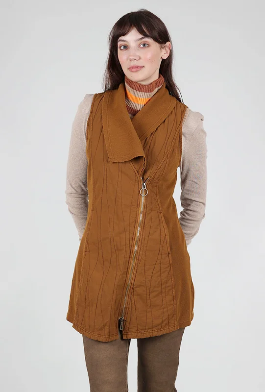 Oldrich Quilted Vest, Gingerbread