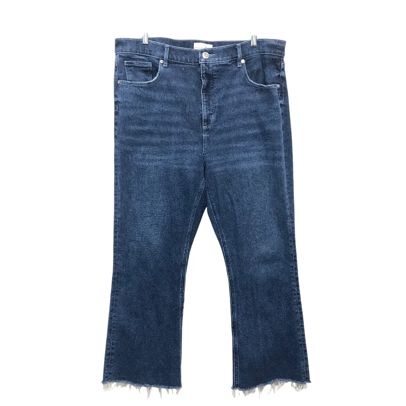 Jeans Flared By Loft In Blue Denim, Size:16