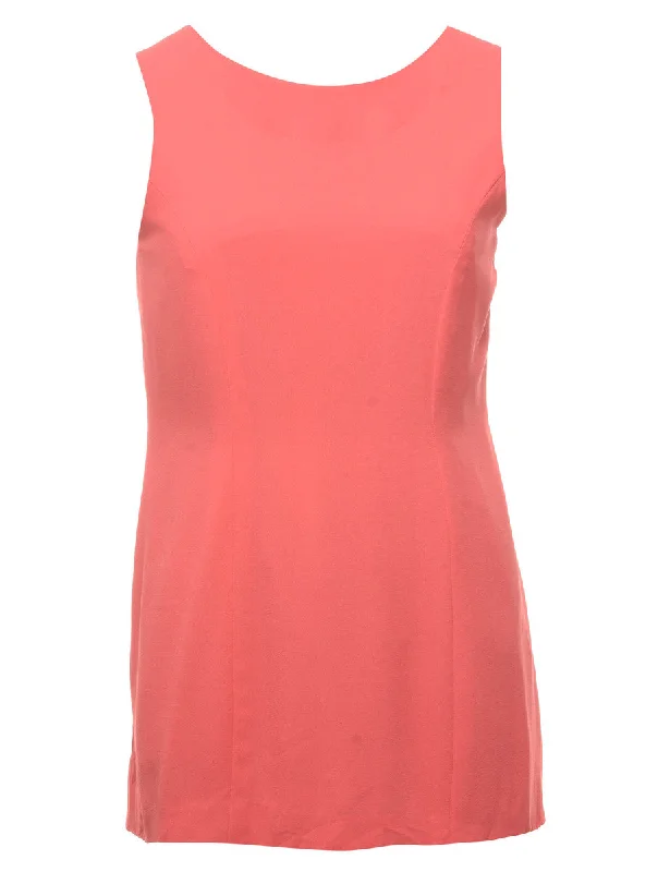 Sleeveless Salmon Pink Dress - M