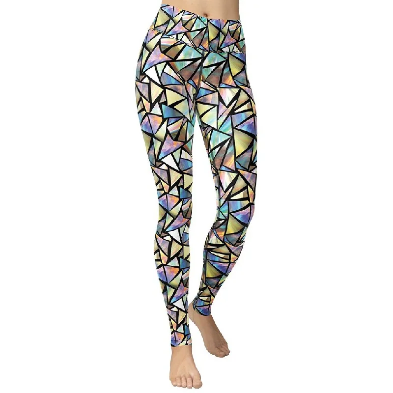 Geometric Mirror Glass Yoga Leggings