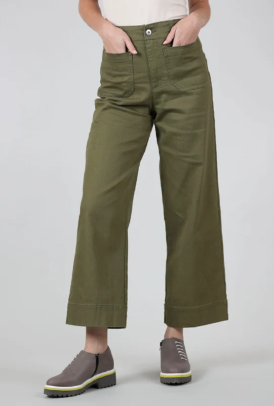 Stretch Denim Ankle Jean, Olive