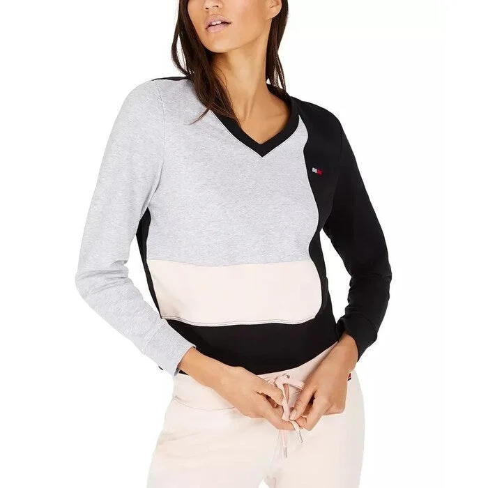 Tommy Hilfiger Women's Sport Colorblocked Sweatshirt Gray Size X-Large - XL