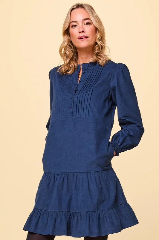 Stema Short Corduroy Dress | Navy