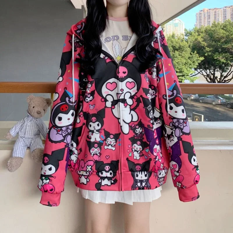 Evil Bunny Zip Up Hoodie Women