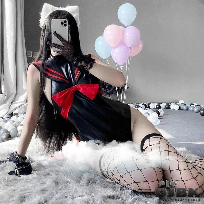Gothic Sailor Scout Onesie Dapper Women's Bow - adorned