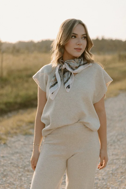 Oatmeal Knit Set Vest Feminine Women's Style 